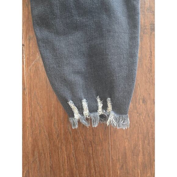 KanCan Skinny Plus High Rise Frayed Waist and Hem Black Jean Size 18 - Picture 3 of 8